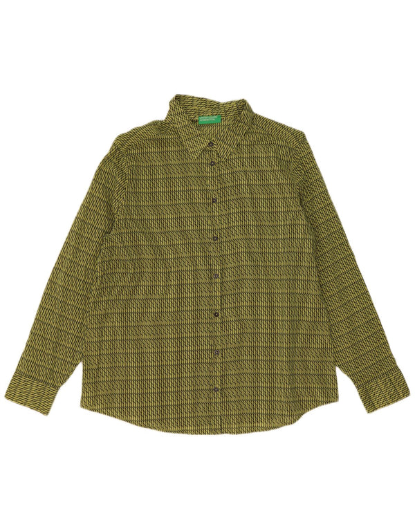 Γυναικείο πουκάμισο Benetton UK 16 Large Green Geometric