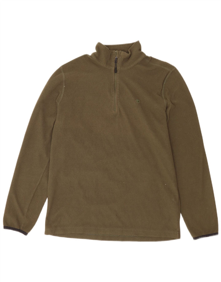 CHAMPION Ανδρικό φερμουάρ Fleece Jumper Medium Khaki Polyester