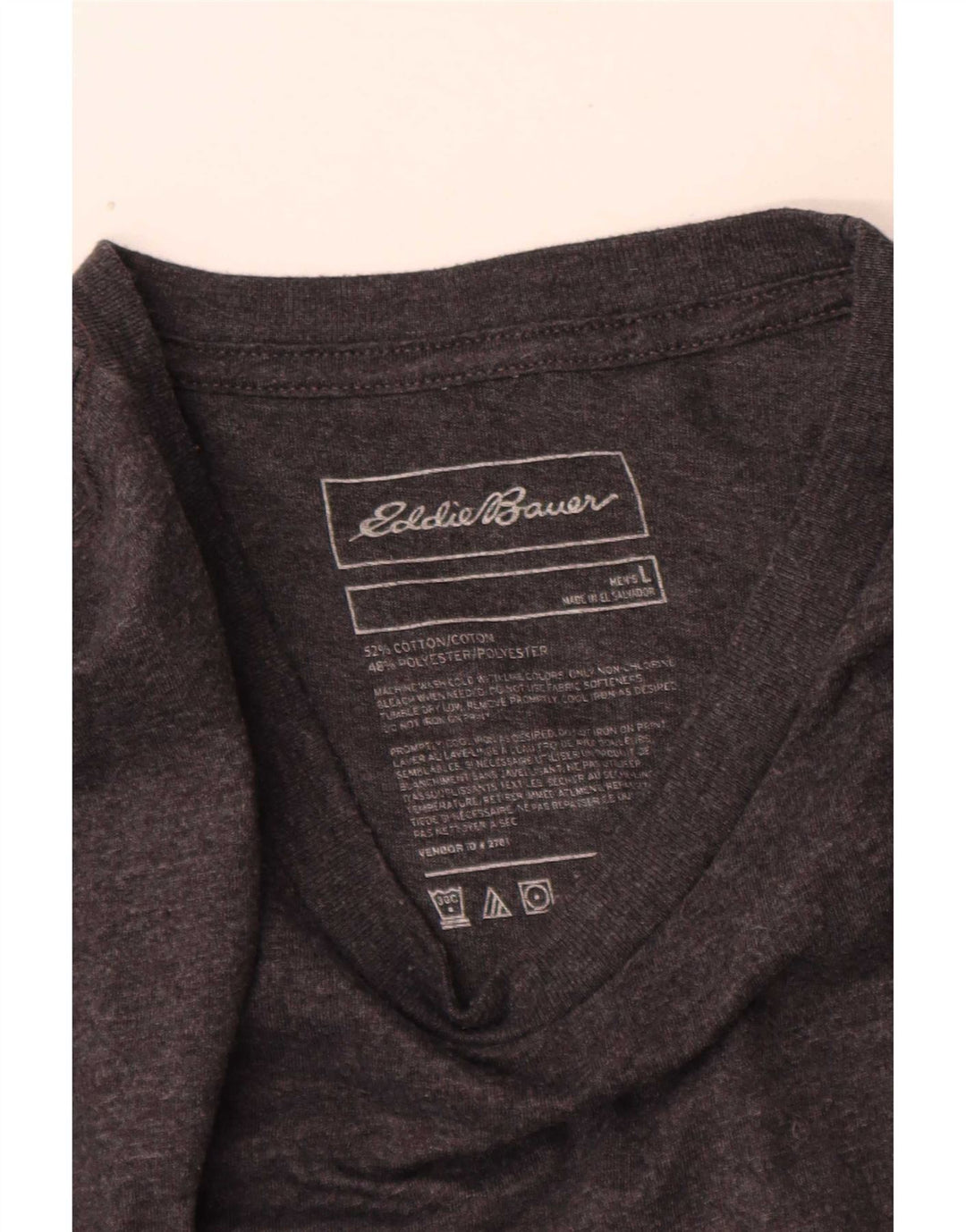 Eddie Bauer Ανδρικό γραφικό μπλουζάκι μακρυμάνικο μεγάλο γκρι βαμβακερό
