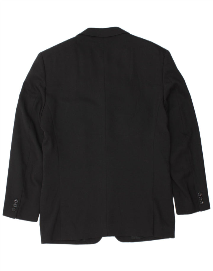 Versace Ανδρικό Μπουφάν Blazer 3 Κουμπιών IT 48 Μεσαίο Μαύρο Μαλλί