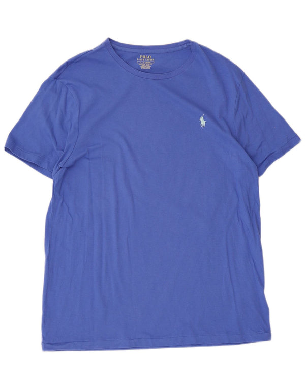 Μπλουζάκι Polo Ralph Lauren Ανδρικό Μπλουζάκι Προσαρμοσμένης Εφαρμογής Μπλουζάκι Μεγάλο Μπλε Βαμβακερό