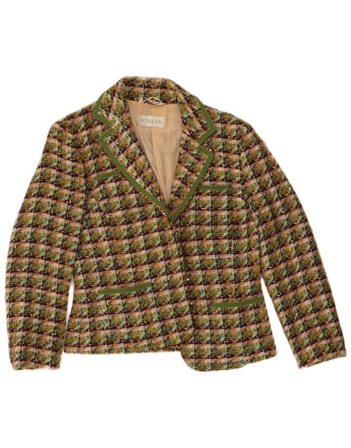 Intrend Γυναικείο σακάκι UK 10 Small Green Check Virgin Wool