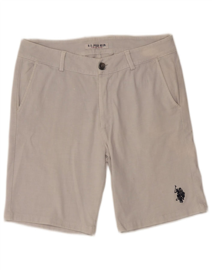 US POLO ASSN. Ανδρικό σορτς Chino W32, μεσαίο λευκό βαμβακερό