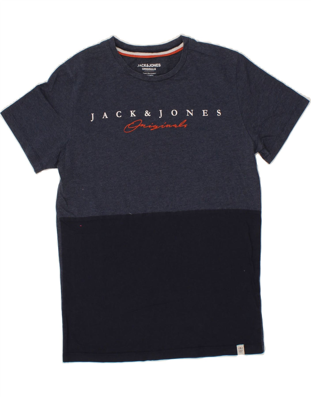 JACK & JONES Mens Regular Fit Graphic T-Shirt Top Small Navy Blue Vintage Jack & Jones and Second-Hand Jack & Jones from Messina Hembry 