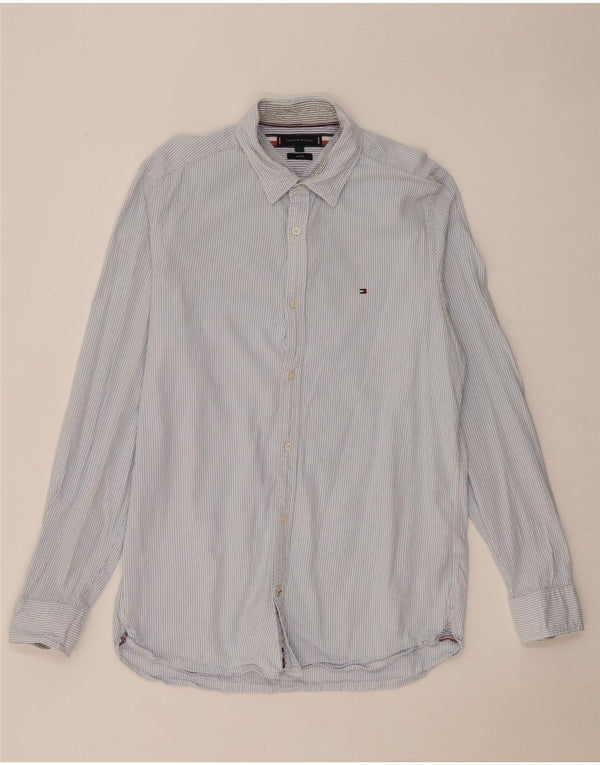 Ανδρικό πουκάμισο Tommy Hilfiger Slim Fit Large Blue Pinstripe Βαμβακερό