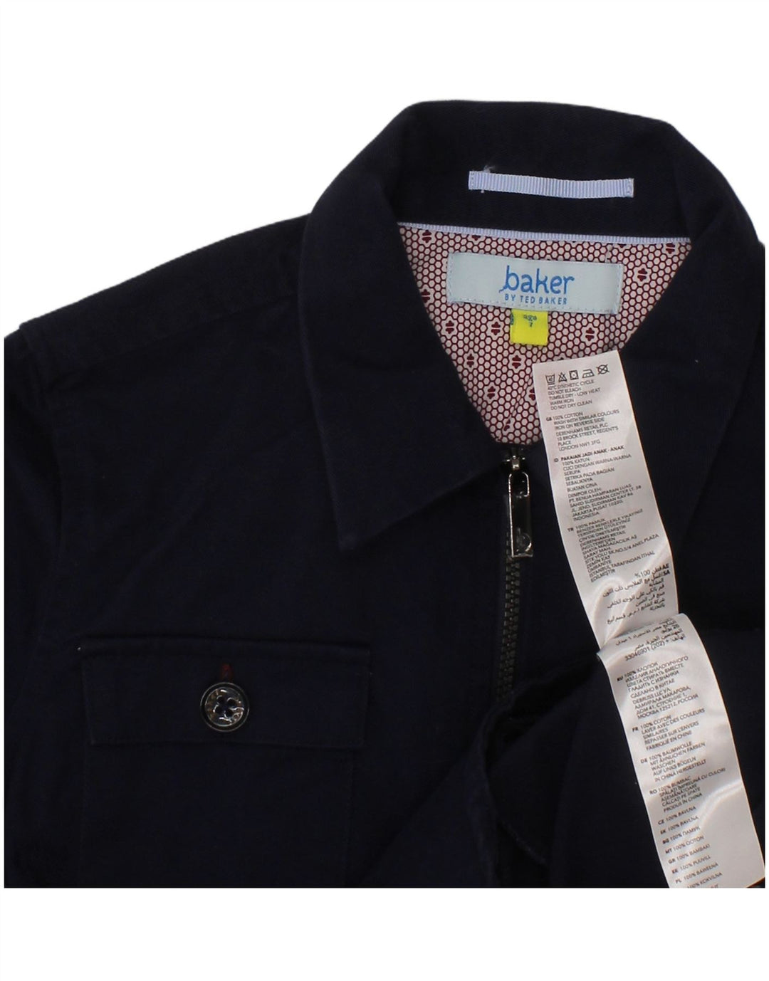 TED BAKER Αγόρι Φανελένιο Πουκάμισο 6-7 ετών Ναυτικό Μπλε Βαμβακερό