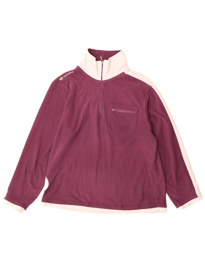 Superga Ανδρικό φερμουάρ Fleece Jumper με μεσαίο μπορντό χρώμα