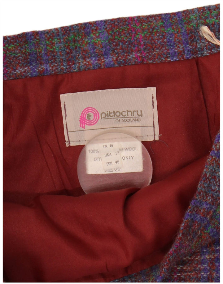 Γυναικεία μίντι φούστα Pitlochry UK 14 Medium W30 Πολύχρωμη μαλλί καρέ