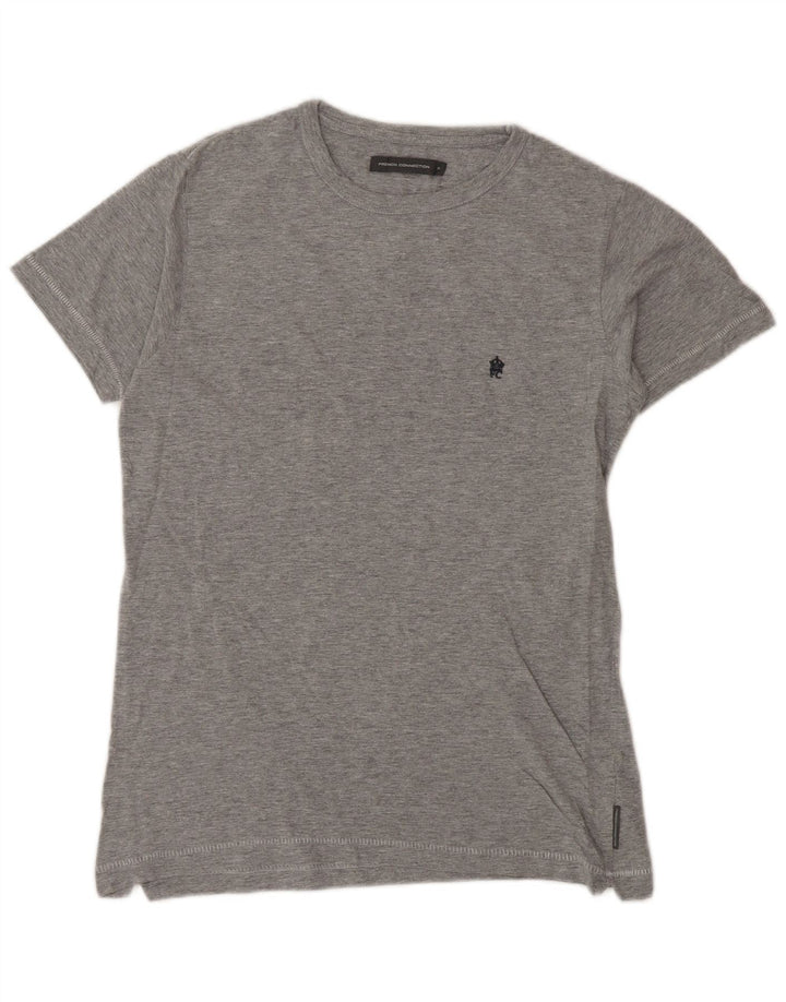 Γυναικείο T-Shirt French Connection Top UK 10 Small Grey Cotton