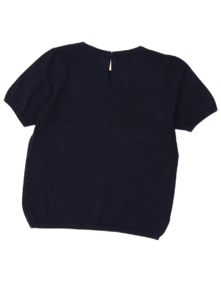 Zara Γυναικείο πουλόβερ με λαιμόκοψη Crop Crop UK 12 Medium Navy Blue