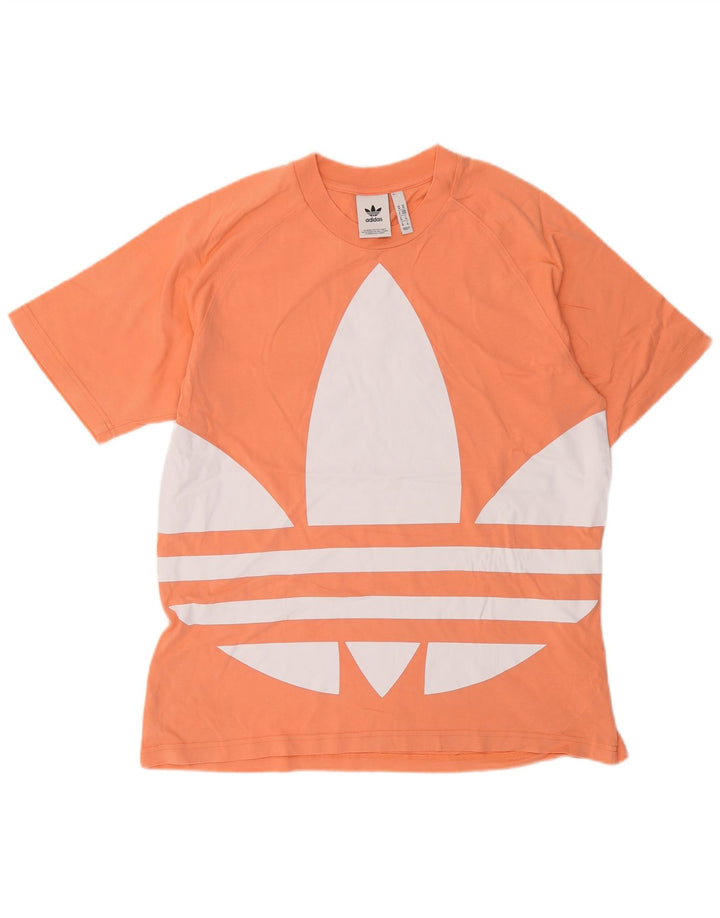 Ανδρικό γραφικό T-Shirt Adidas Top από μεσαίο πορτοκαλί βαμβακερό