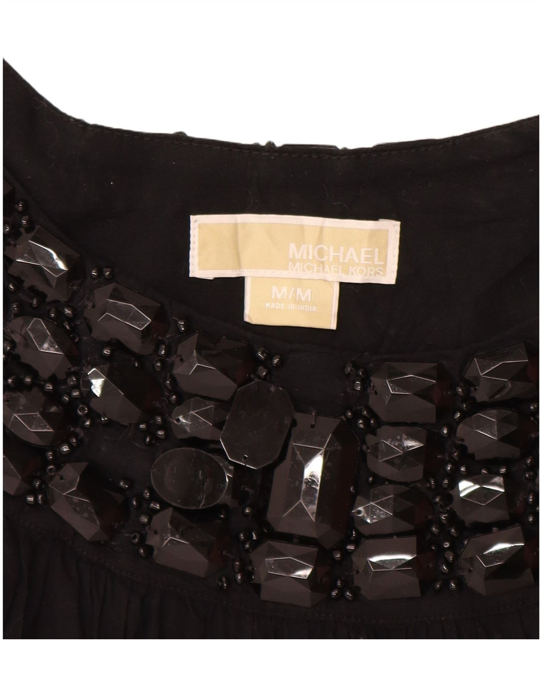 MICHAEL KORS Γυναικεία αμάνικη μπλούζα τοπ UK 12 μεσαία μαύρη βαμβακερή