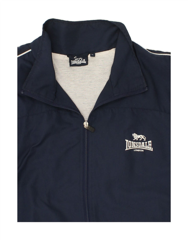 Ανδρική φόρμα LONSDALE Top Jacket Μεγάλο Navy Blue Polyester