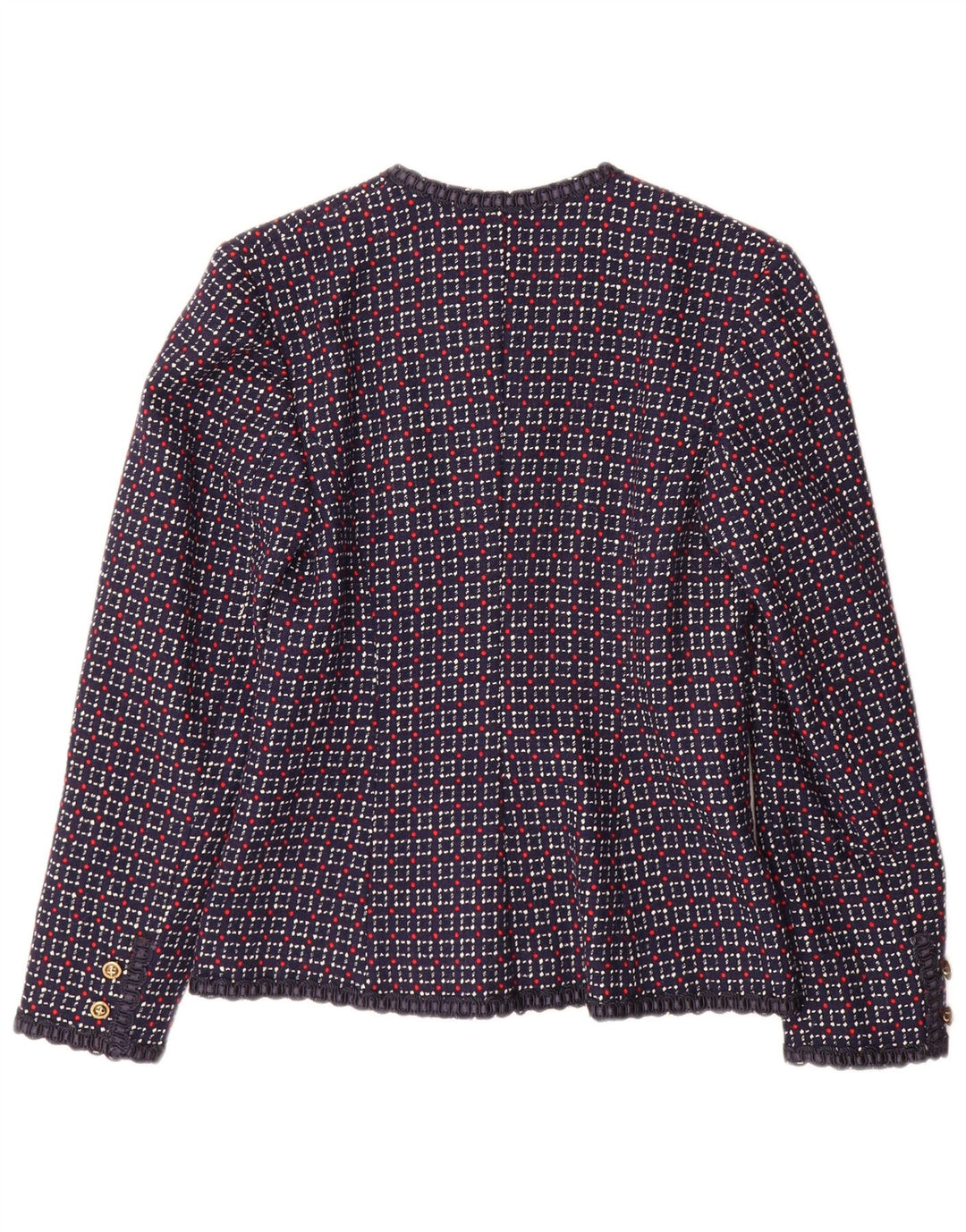 Vintage γυναικείο μπουφάν σακάκι με 5 κουμπιά UK 10 Small Navy Blue Check