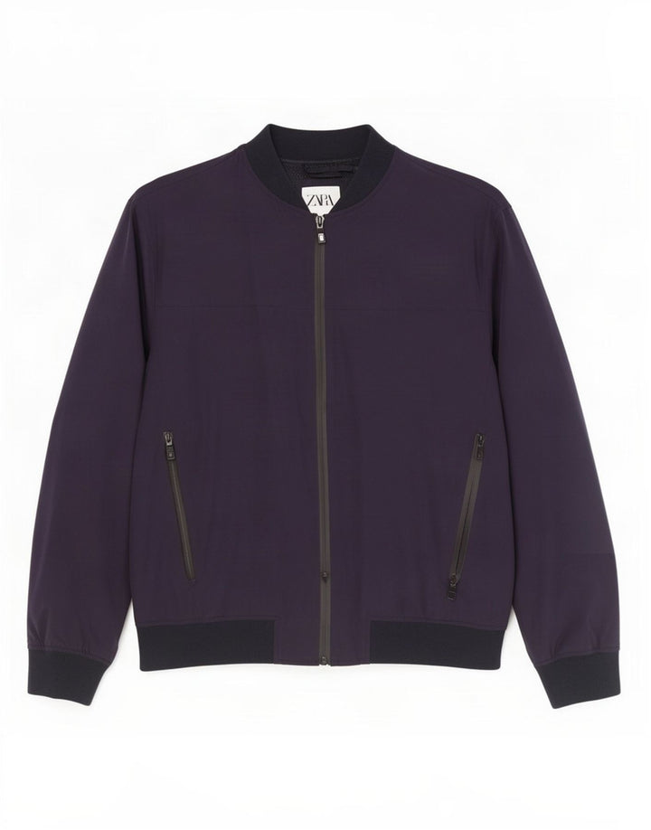 Zara Ανδρικό Bomber Jacket IT 44 XL Navy Blue Nylon