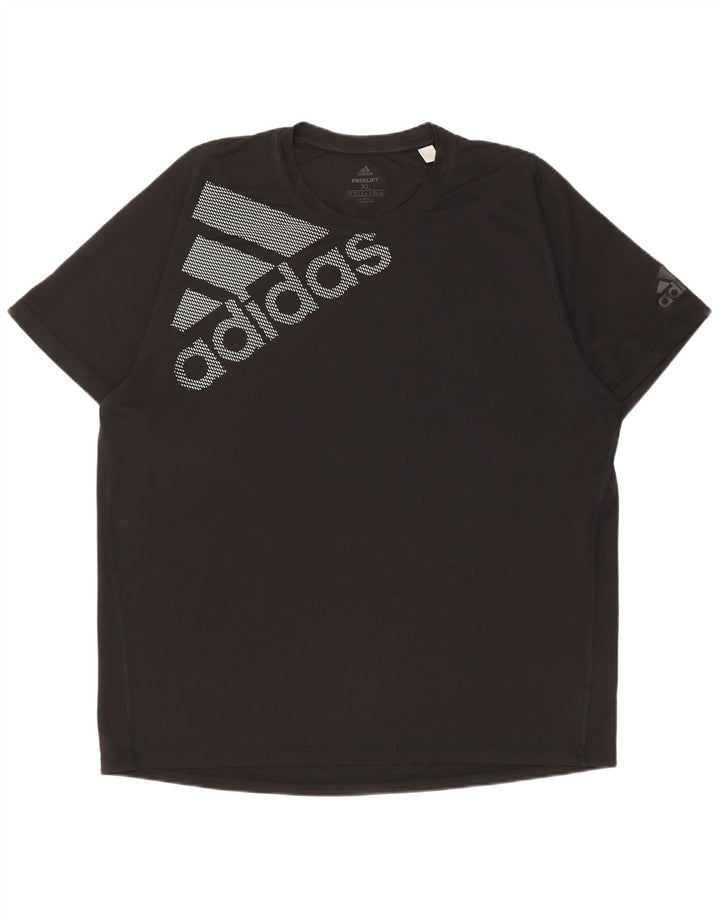 Ανδρικό γραφικό T-Shirt Adidas Climalite Top XL μαύρο πολυεστέρα