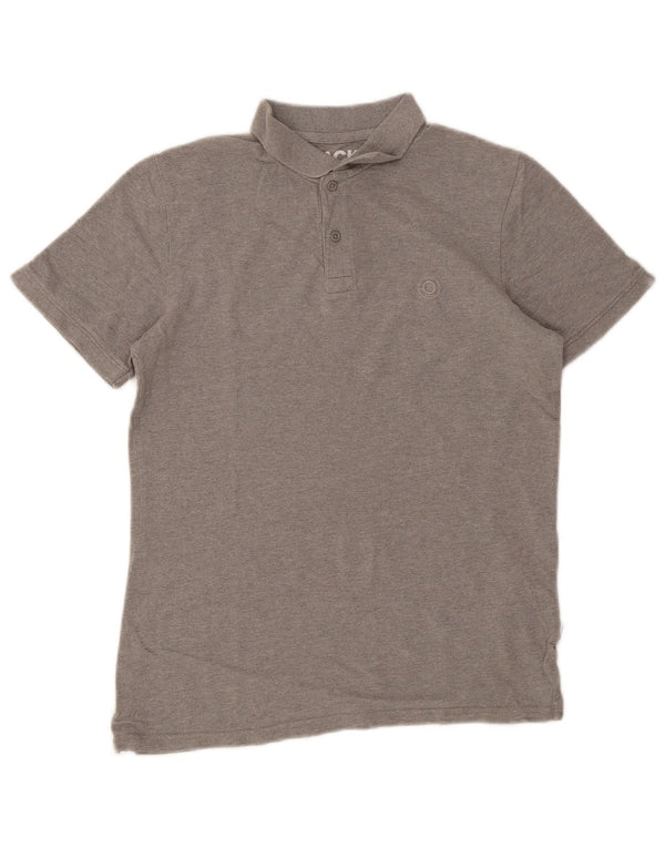 Ανδρικό μπλουζάκι πόλο Jack & Jones, μικρό γκρι βαμβακερό