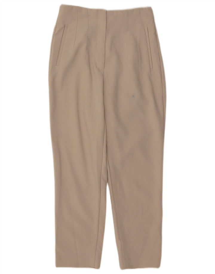 Zara Γυναικείο Tapered Παντελόνι Casual Medium W28 L26 Beige Polyester