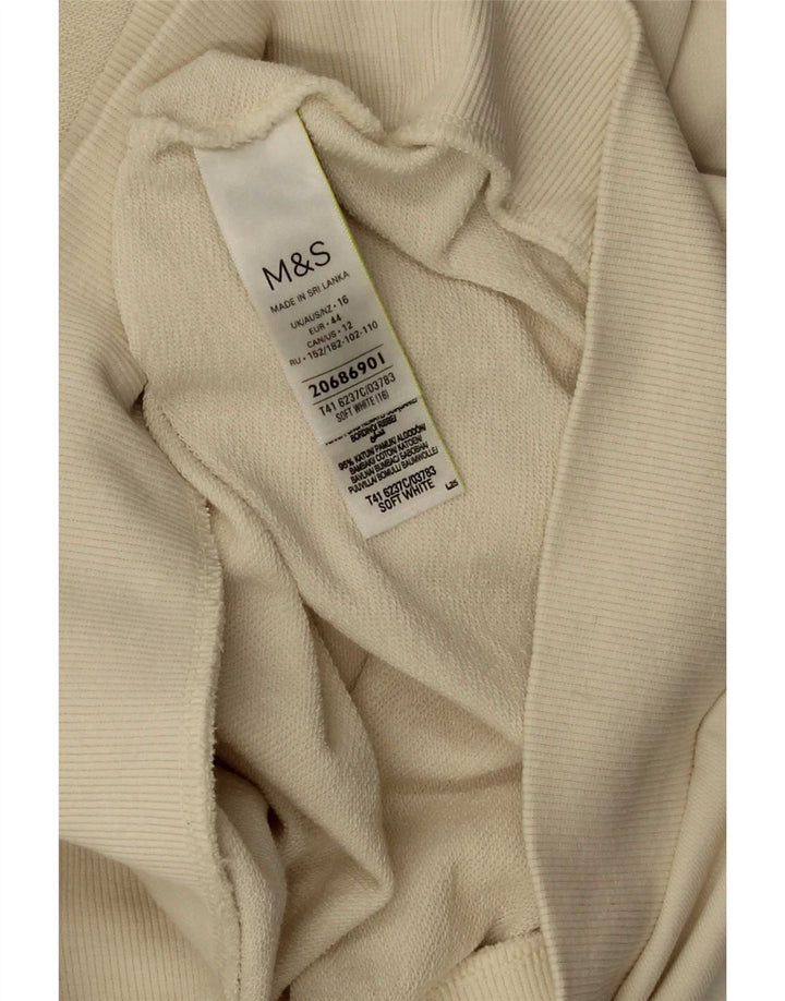 Marks & Spencer Γυναικεία Φούτερ Jumper UK 16 Large Off White Βαμβακερό