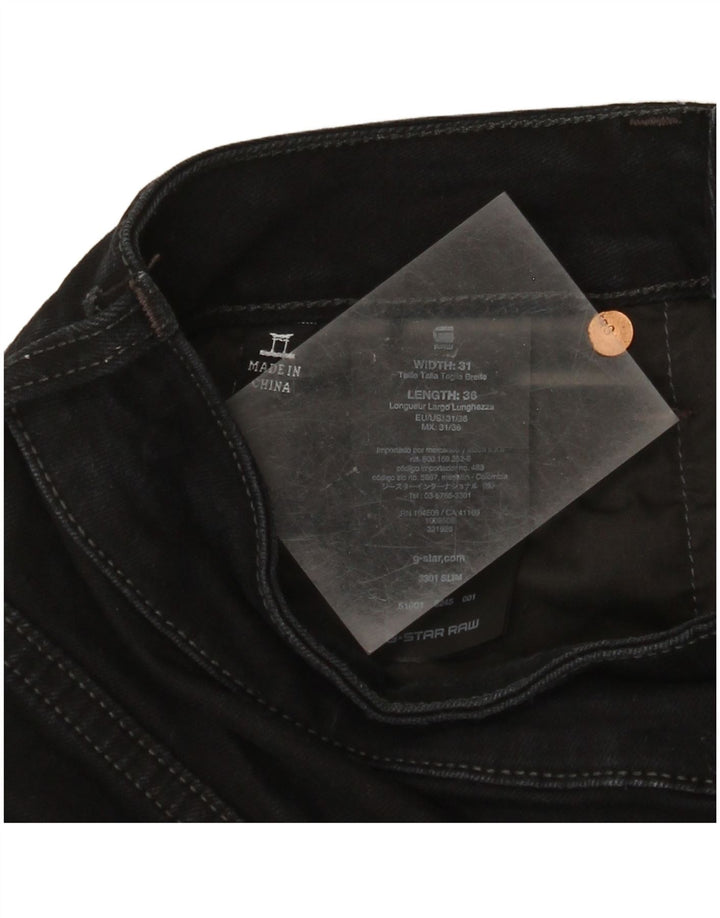 G-Star Ανδρικό 3301 Slim Jeans W31 L36 Μαύρο βαμβακερό