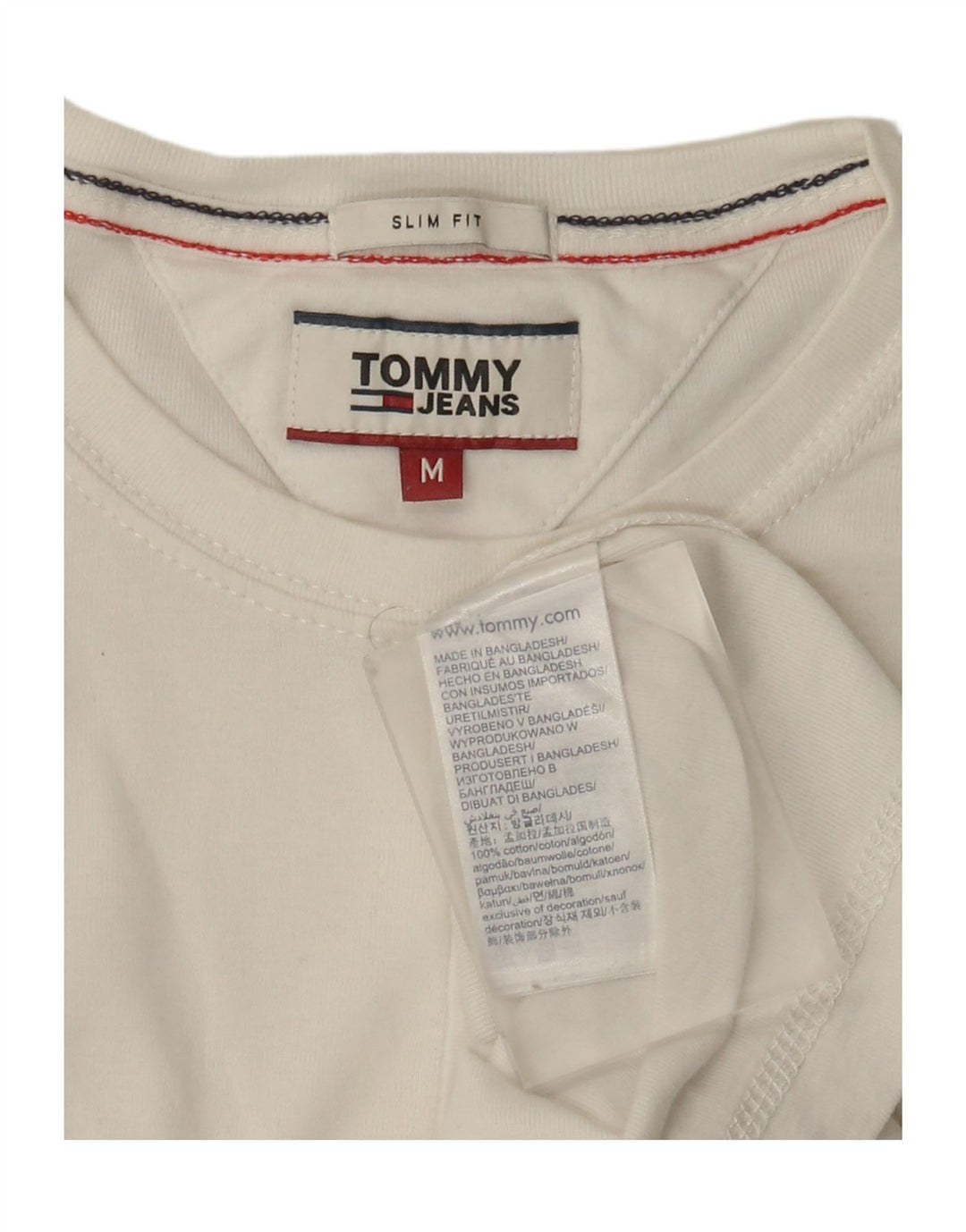 Ανδρικό Tommy Hilfiger Slim Fit Top Μακρυμάνικο μεσαίο λευκό βαμβακερό