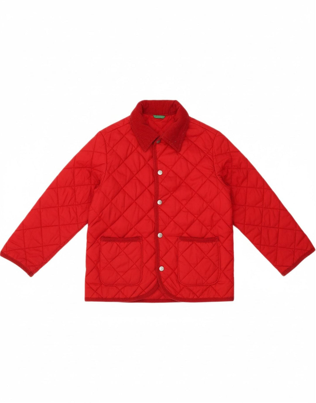 BENETTON Boys Quilted Jacket 5-6 Years Red Polyamide