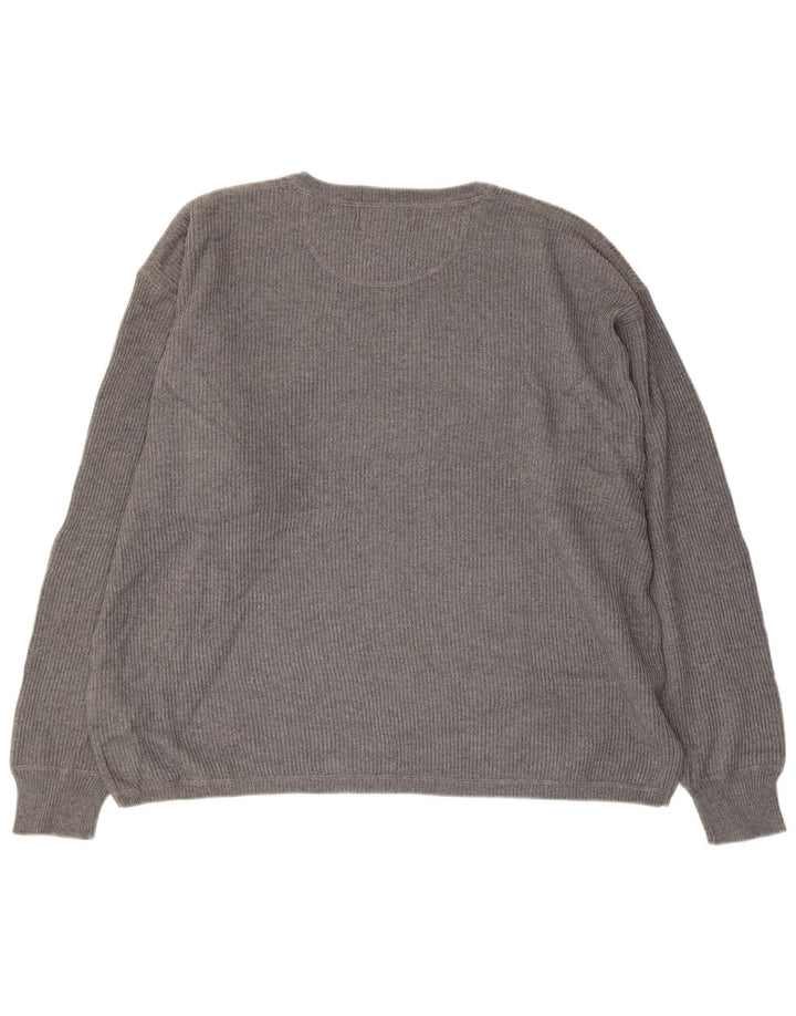 EDDIE BAUER Ανδρικό πουλόβερ με λαιμόκοψη XL Γκρι βαμβακερό