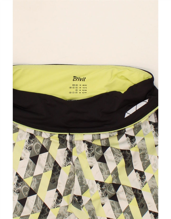 CRIVIT Womens Crop Leggings UK 14/16 Medium Multicoloured Geometric Vintage Crivit and Second-Hand Crivit from Messina Hembry 
