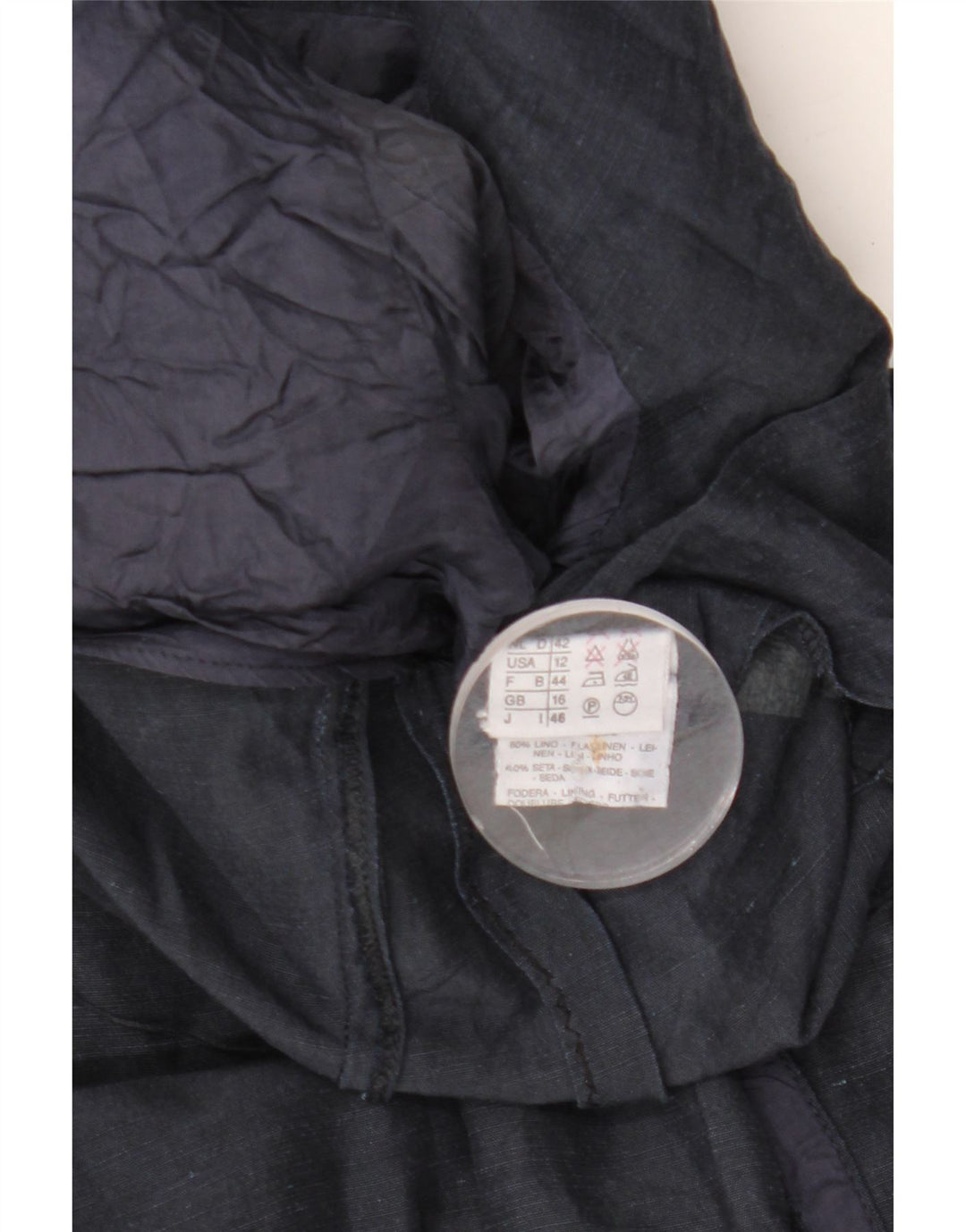 Vintage γυναικείο κοντομάνικο μπουφάν με 4 κουμπιά μπλέιζερ UK 16 μεγάλο navy blue