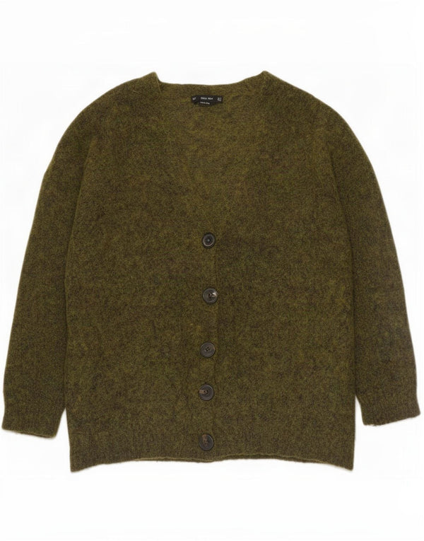 Zara Γυναικεία Ζακέτα UK 14 Medium Khaki Flecked
