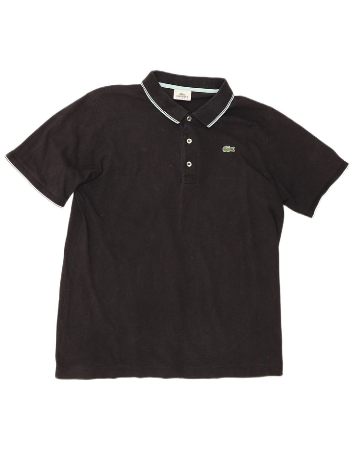 Ανδρικό πουκάμισο πόλο Lacoste 6 XL Μαύρο βαμβακερό
