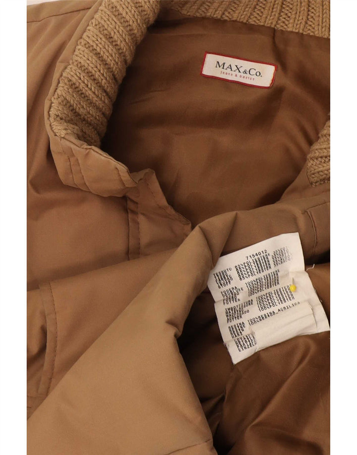 Max & Co. Γυναικεία υπερμεγέθη padded Gilet UK 10 Small Beige Cotton