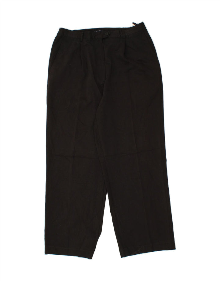 IZOD Womens Straight Suit Trousers US 12 Large W32 L28 Black Polyester Vintage Izod and Second-Hand Izod from Messina Hembry 
