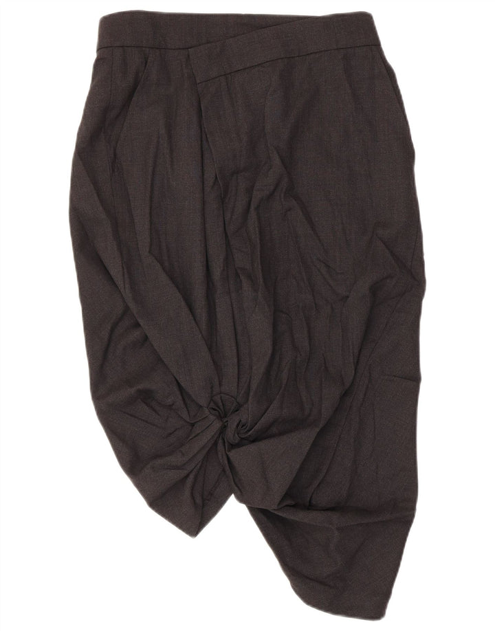 Max Mara γυναικεία φούστα φούσκα UK 10 Small W30 Γκρι παρθένο μαλλί