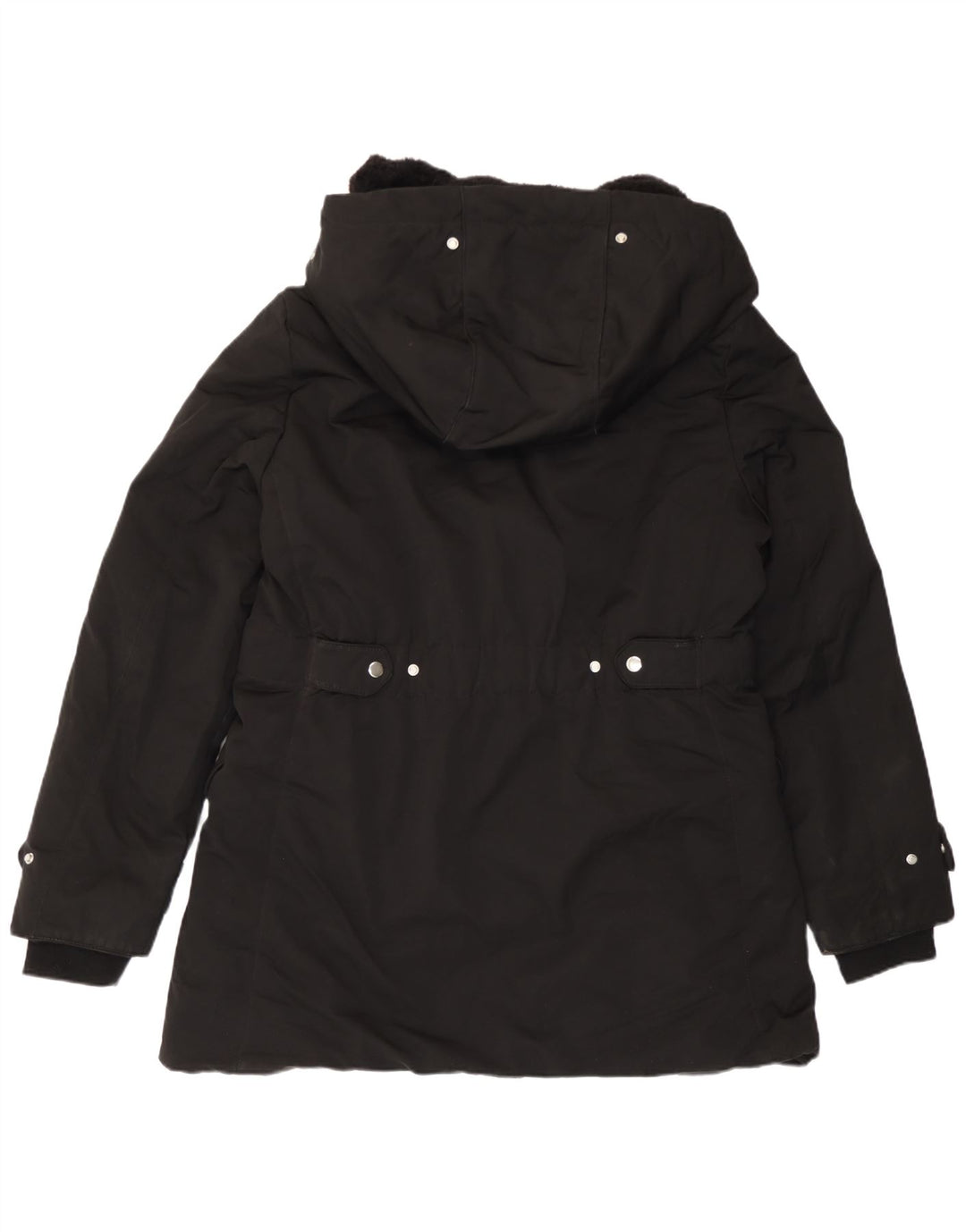 Zara Γυναικείο μπουφάν Parka με κουκούλα UK 18 XL Μαύρο Πολυεστέρας