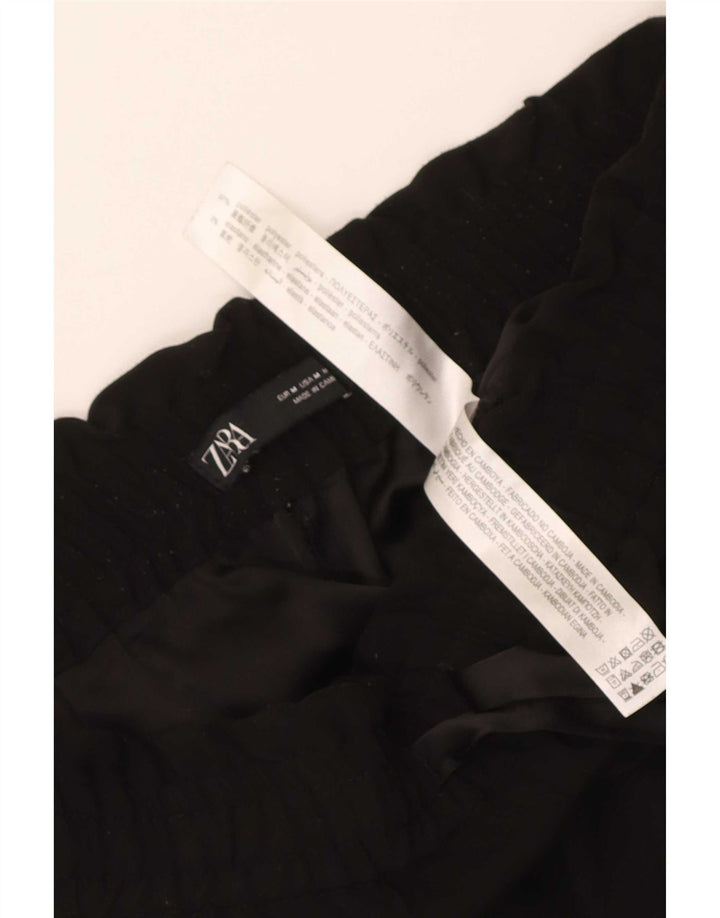 Zara Γυναικείο Tapered Cropped Παντελόνι Medium W28 L25 Μαύρο Πολυεστέρας
