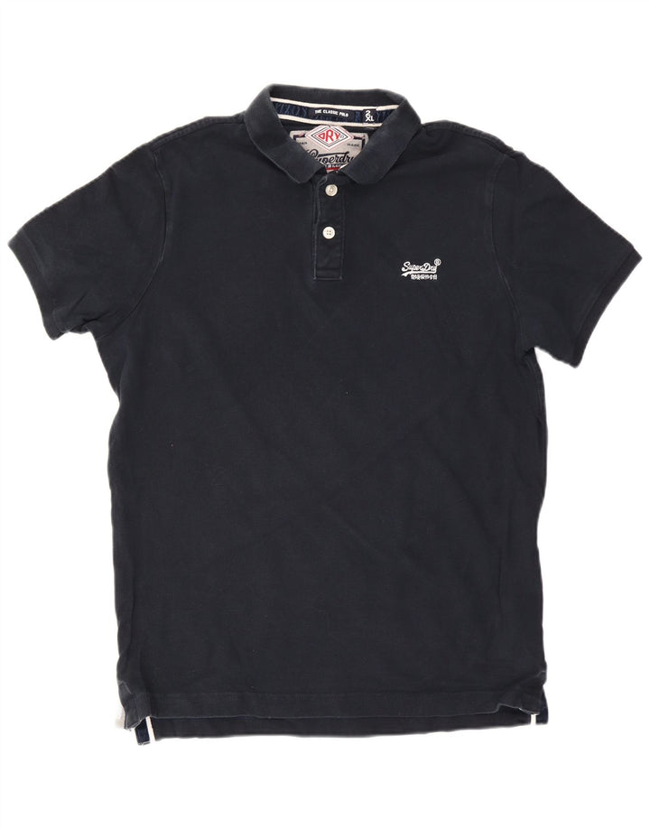 Ανδρικό μπλουζάκι πόλο Superdry 2XL Navy Blue Βαμβακερό