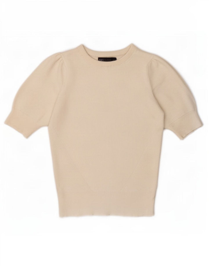 Marks & Spencer Γυναικεία Μπλούζα Τοπ UK 8 Small Off White Viscose