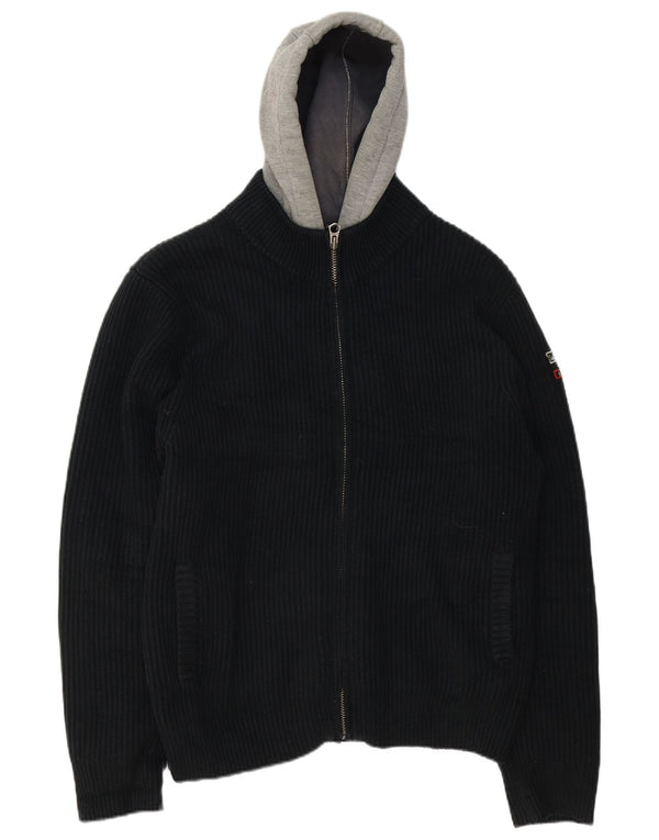 Scotch & Soda Mens Hooded Bomber Jacket UK 42 XL Black Acrylic