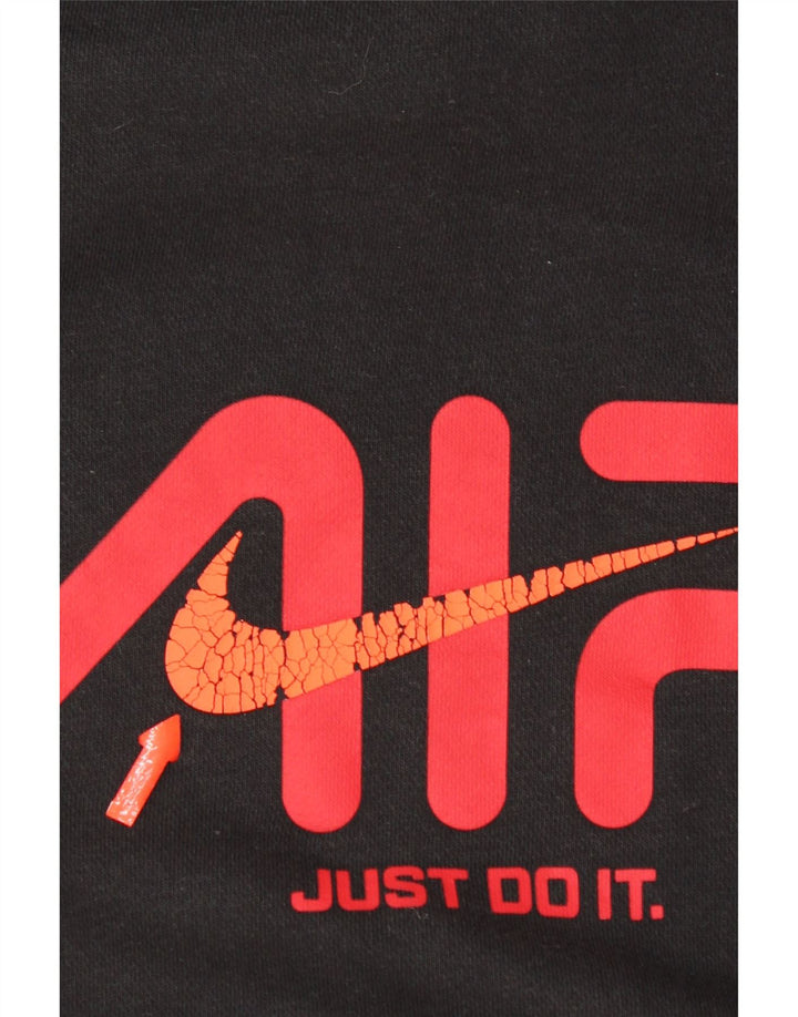 Ανδρικό γραφικό κουκούλα Nike, μεσαίο μαύρο βαμβακερό