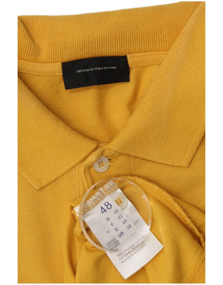 Sergio Tacchini Ανδρικό μακρυμάνικο μπλουζάκι πόλο IT 48 μεσαίο κίτρινο βαμβακερό