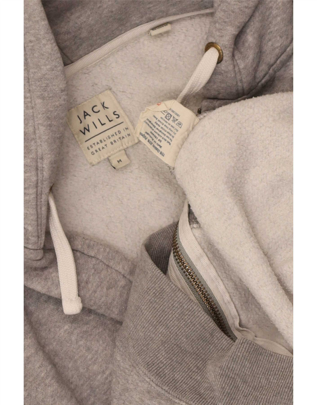 Ανδρικό πουλόβερ με κουκούλα με φερμουάρ Jack Wills Βαμβακερό μεσαίο γκρι