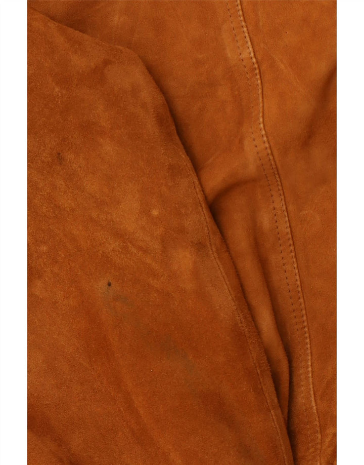 LAVORAZIONE ARTIGIANA Ανδρικό Suede Bomber Jacket IT 48 Δερμάτινο μεσαίο καφέ