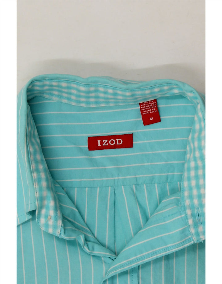 IZOD Mens Shirt Medium Blue Pinstripe Cotton Vintage Izod and Second-Hand Izod from Messina Hembry 