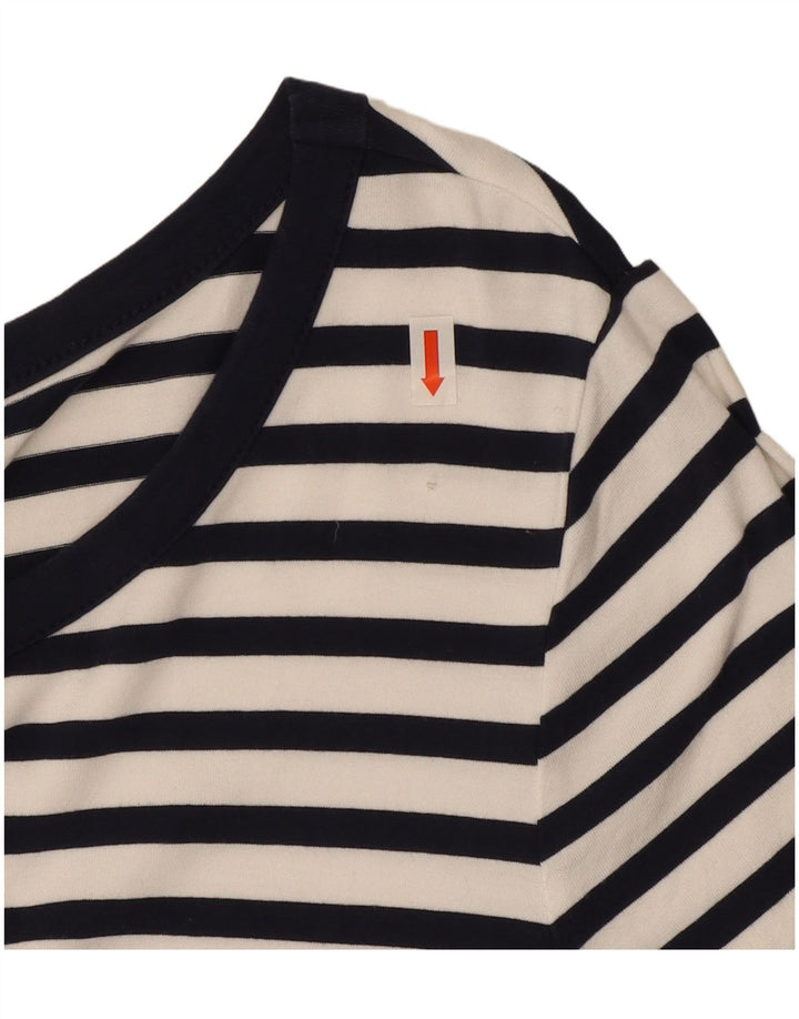 Γυναικείο φόρεμα με θήκη Marks & Spencer UK 12 Medium Navy Blue ριγέ βισκόζη