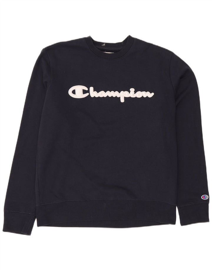 Ανδρική φούτερ Champion Elite Graphic Jumper Μεσαίο μαύρο βαμβακερό