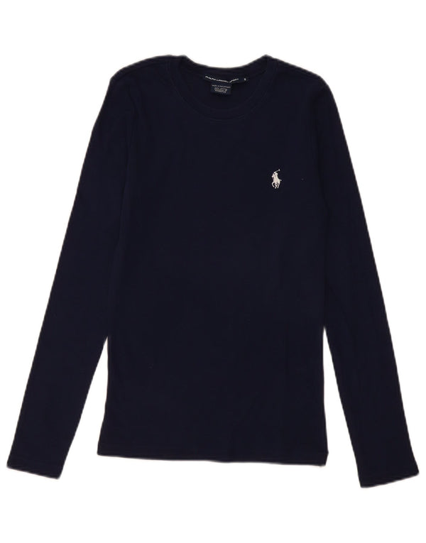 Ralph Lauren Γυναικείο τοπ μακρυμάνικο UK 8 Small Navy Blue βαμβακερό