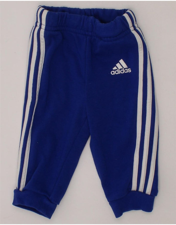 ADIDAS Baby Boys Joggers Tracksuit Trousers 3-6 Months  Blue Cotton Vintage Adidas and Second-Hand Adidas from Messina Hembry 