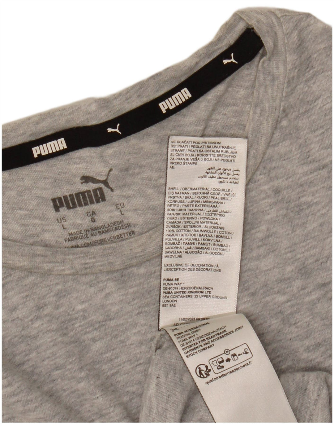 Γυναικείο γραφικό μπλουζάκι PUMA Top UK 16 μεγάλο γκρι βαμβακερό