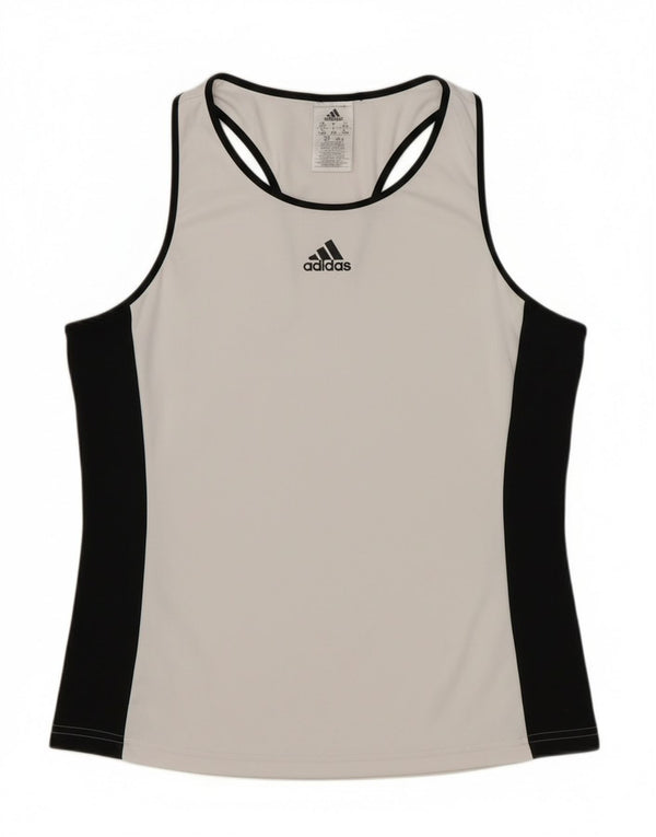 Adidas Womens Climalite Graphic Vest Top UK 16/18 Large White Colourblock